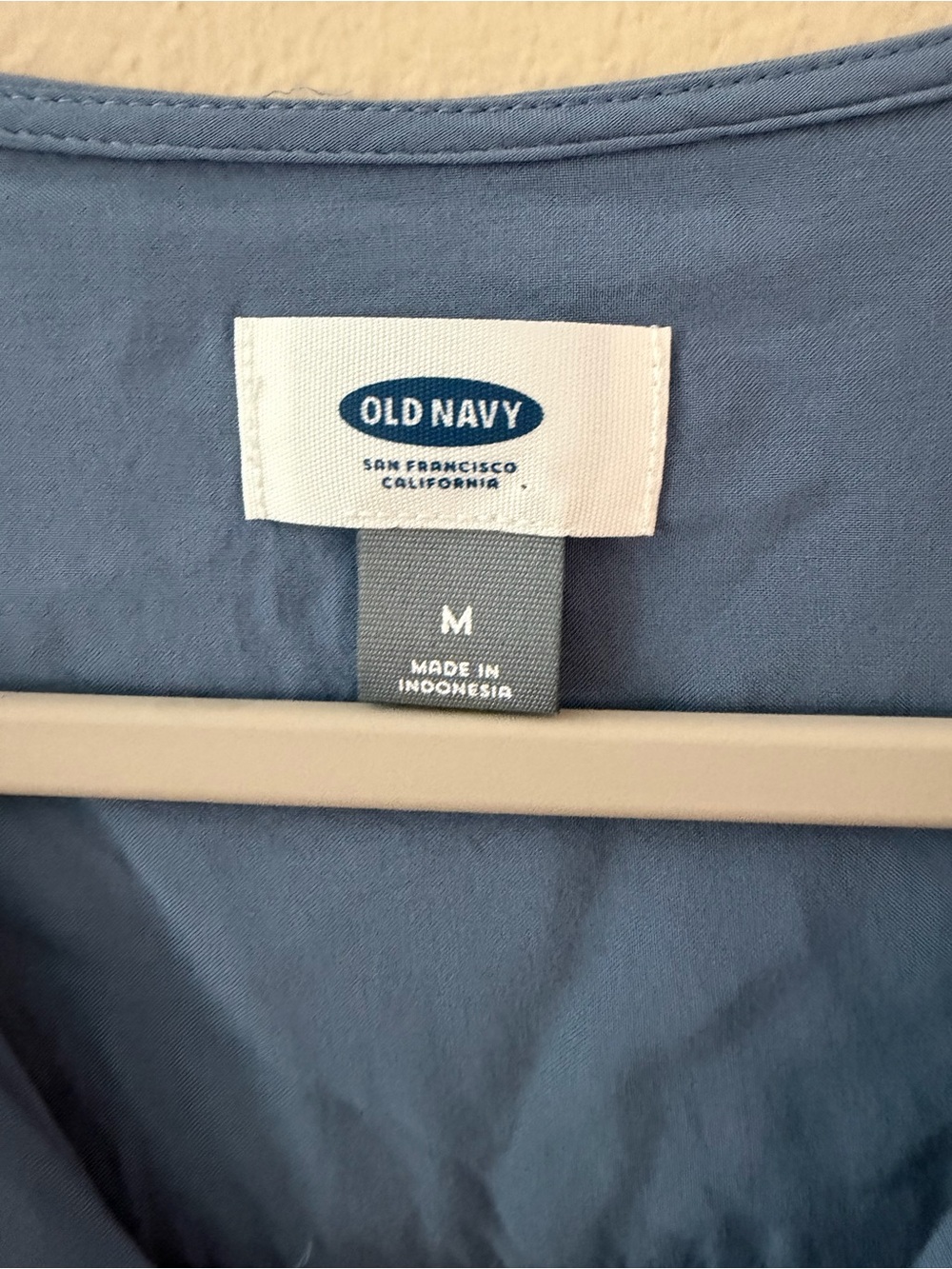 Old Navy Slate Blue Blouse with V-Neck - Picture 2 of 7